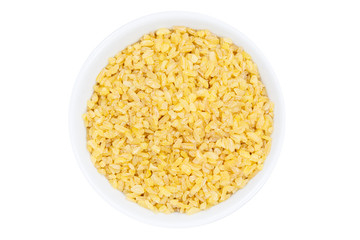 Bulgur Weizen Körner von oben isoliert freigestellt Freisteller