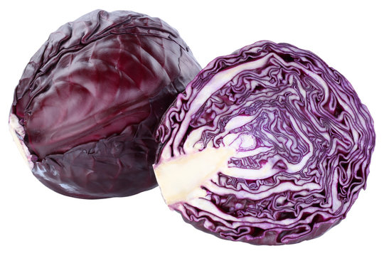 Blaukraut Rotkohl Kraut Kohl frisch Food geschnitten Gem&uuml;se Freisteller freigestellt isoliert
