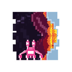 Fototapeta premium video game monster alien pixelated