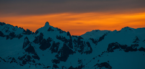 sunset in mountains