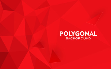 Fototapeta premium Czerwone trójkąty tło. Streszczenie ilustracja wielokąta. Wektorowy geometryczny wizerunek.