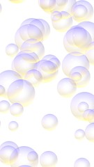 Light pastel colored background with purple bubbles. Wallpaper, texture purple balloons. 3D illustration