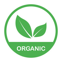 Vegan Bio, Ecology, Organic logo and icon, label, tag. Green leaf icon on white background.