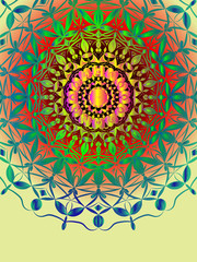 postcard with openwork pattern in ethnic style, can be used as a background