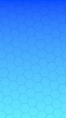 Translucent honeycomb on a gradient blue sky background. Perspective view on polygon look like honeycomb. Isometric geometry. 3D illustration