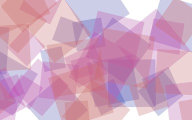 Obraz premium Multicolored translucent squares on white background. Red tones. 3D illustration
