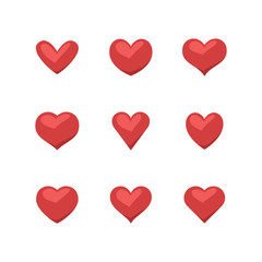 Collection of heart illustrations, set of hearts, love symbol
