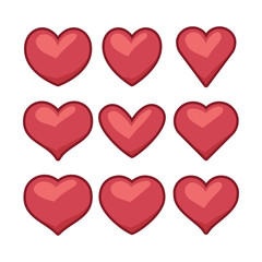 heart icons, concept of love