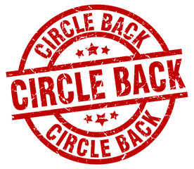 circle back round red grunge stamp