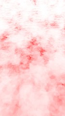 Background of abstract white color smoke isolated on red color background. The wall of white fog. 3D illustration