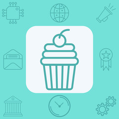 Muffin vector icon sign symbol