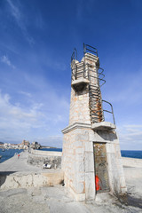 Lighthouse and dike of Castro Urdiales fishing port