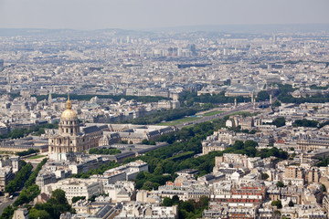 Panorama of Paris from Montparnase Tower, France.