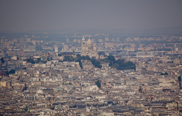 Fototapeta premium Panorama of Paris from Montparnase Tower, France.