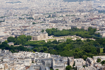 Naklejka premium Panorama of Paris from Montparnase Tower, France.