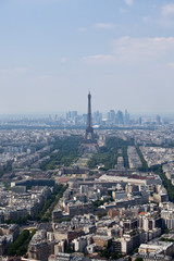 PARIS,FRANCE-JULY 14.2014:Panorama of Paris with eiffel tower, la Defence in background