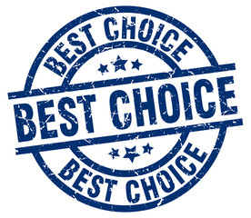 best choice blue round grunge stamp