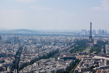 Naklejka premium Panorama of Paris from Montparnase Tower, France.