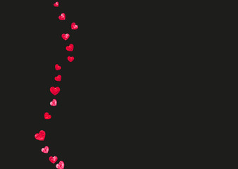 Heart frame background with pink glitter. Valentines day.