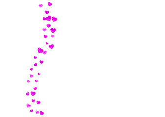 Heart frame background with pink glitter. Valentines day.