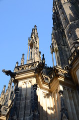 Fototapeta na wymiar Gargoyles on the facade of St. Vitus Cathedral in Prague