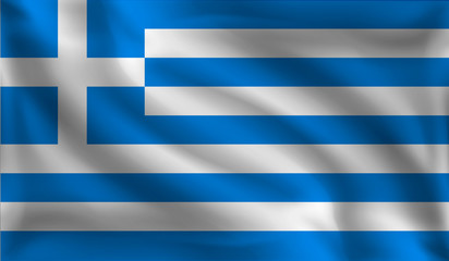 Obraz premium Waving Greeks flag, the flag of Greece, vector illustration