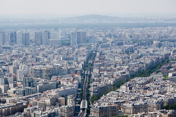 Obraz premium Panorama of Paris from Montparnase Tower, France.