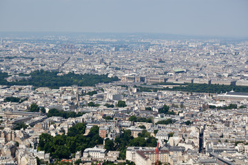 Fototapeta premium Panorama of Paris from Montparnase Tower, France.