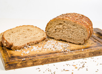 homemade bread on board