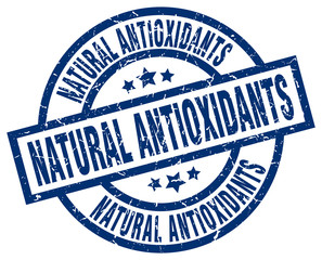 natural antioxidants blue round grunge stamp