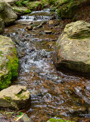 Arkansas Ozark mountain waterfall in spring