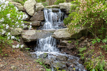 Arkansas Ozark mountain waterfall in spring