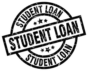 student loan round grunge black stamp