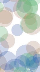 Multicolored translucent circles on a white background. 3D illustration
