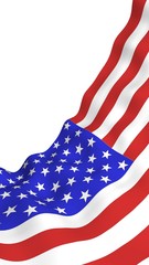 Obraz premium Waving flag of the United States of America. Stars and Stripes. State symbol of the USA. 3D illustration
