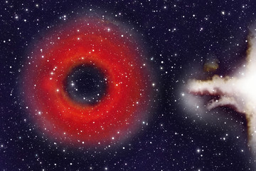 Obraz na płótnie Canvas black hole space