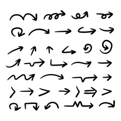 Doddle arrow set, collection of hand drawn arrows