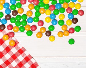 Colorful candies Isolated on white background