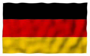 Flag of Germany. Wide format 3D illustration. State symbol of the Federal Republic of Germany. 3D rendering