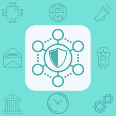 Network protection vector icon sign symbol