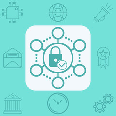 Network protection vector icon sign symbol