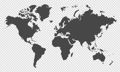 Gordijnen wereldkaart op transparante achtergrond © agrus