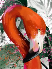 Flamingo illustration design for print