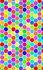 Honeycomb many color, multicolored. Isometric geometry. 3D illustration