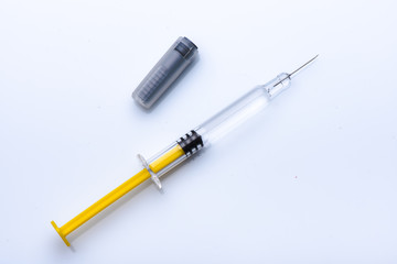 Fototapeta premium syringe close up. ampoules for injection.