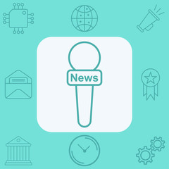 News microphone vector icon sign symbol