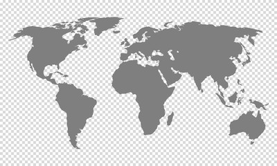 Fototapeta na wymiar world map with transparent background