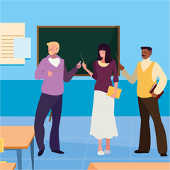 Obraz premium teachers group in the classroom characters