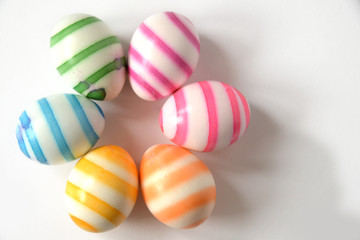 Easter eggs dyied in rainbow colors
