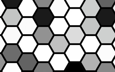 White honeycomb with a gradient color. Isometric geometry. 3D illustration